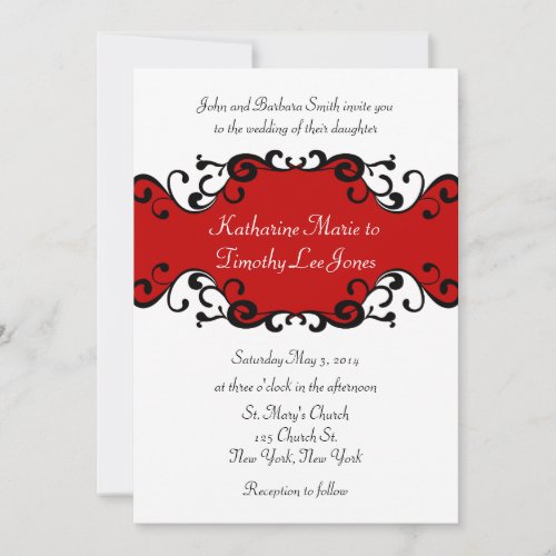 Elegant Scrolls Wedding Invites