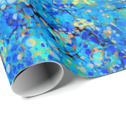 Elegant sea blue beautiful pattern wrapping paper