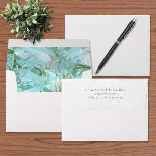 Elegant Sea Glass Crystal Gemstone Wedding Envelope