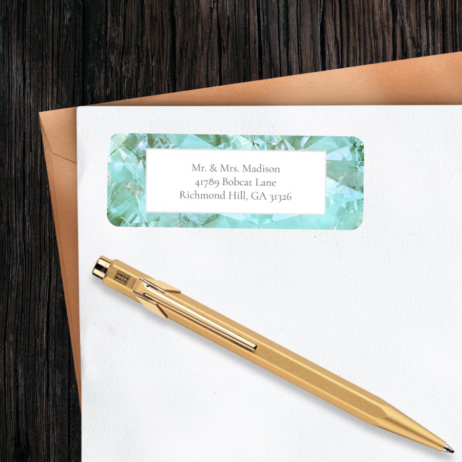 Elegant Sea Glass Gemstone Return Address Labels