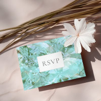 Elegant Sea Glass Gemstone Wedding RSVP