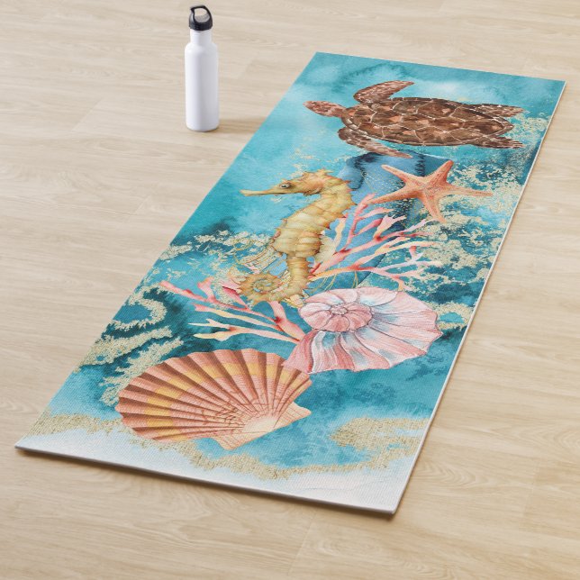 Elegant Sea Life Ocean Yoga Mat (In Situ)