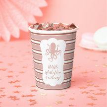 Elegant Sea Octopus Nautical Striped Baby Shower I