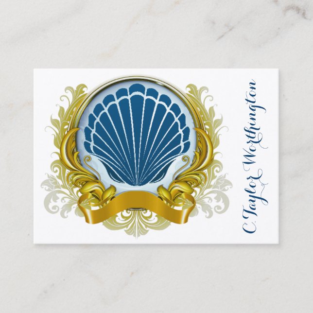 Elegant Sea Shell Business Card (Front)