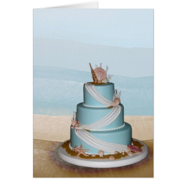 Elegant Sea Shell Wedding cake Cards (Front)