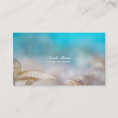 Elegant Sea Shells Blue Tropical Beach Business Card