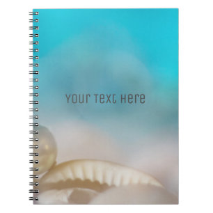 Elegant Sea Shells Blue Tropical Beach Chic Modern Notebook