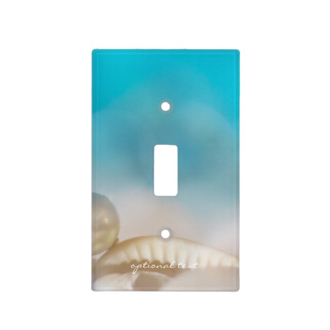 Elegant Sea Shells Blue Tropical Beach Decor Light Switch Cover (Front)