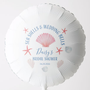Elegant Sea shells & wedding bells Bridal shower Balloon