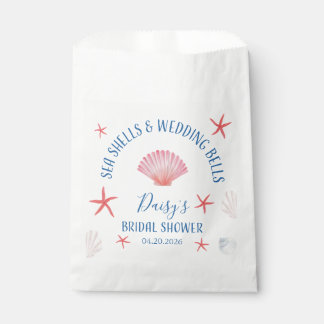 Elegant Sea shells & wedding bells Bridal shower Favor Bag
