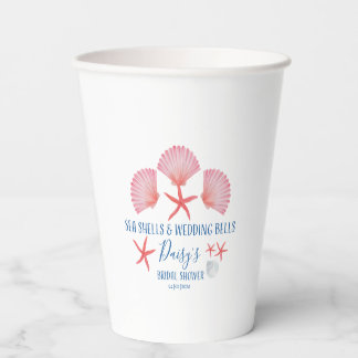 Elegant Sea shells & wedding bells Bridal shower Paper Cups