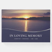 Elegant Sea Sunset In Loving Memory Guest Book | Zazzle