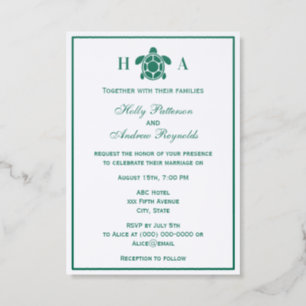 Elegant Sea Turtle #2 Theme Wedding Invitation