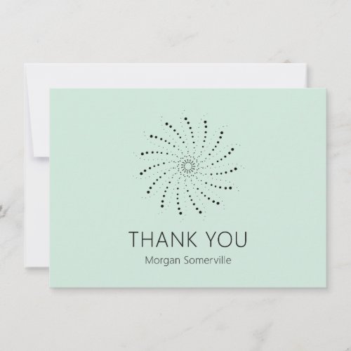 Elegant Seafoam Green Abstract Flower Modern Thank You Card