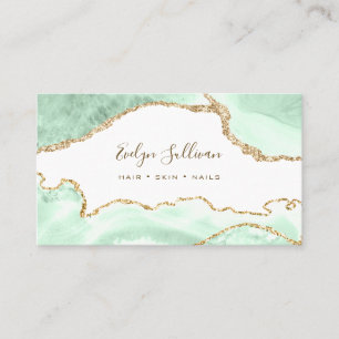 elegant seafoam green agate business card