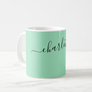 Elegant Seafoam Green Color Name Personalized Coffee Mug