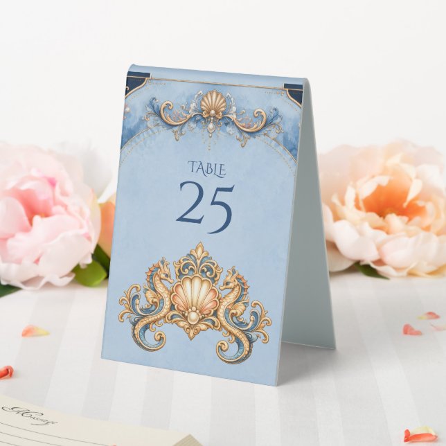 Elegant seahorse beach wedding table accessories tent (In SItu (Wedding))
