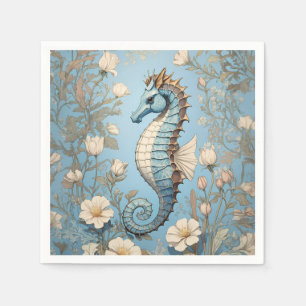 Elegant Seahorse William Morris Inspired Napkins