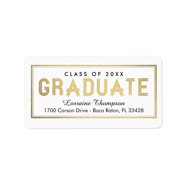 Elegant Seal Graduation Address Labels - Gold