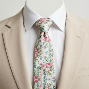 Elegant Seamless Floral Pattern  Neck Tie