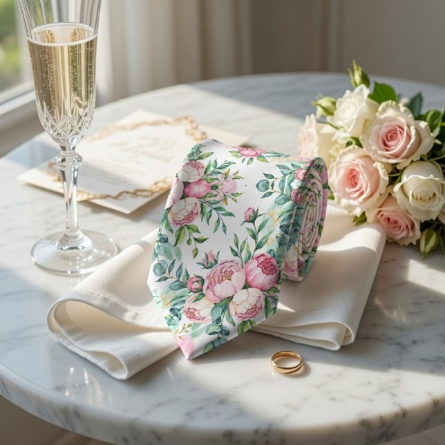 Elegant Seamless Floral Pattern  Neck Tie (Creator Uploaded)