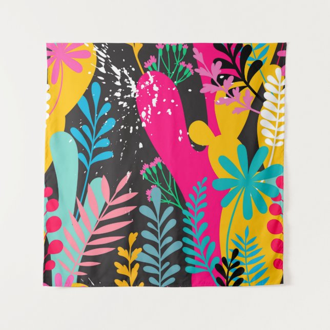 elegant seamless pattern with abstract leaves and  tapestry (Front)