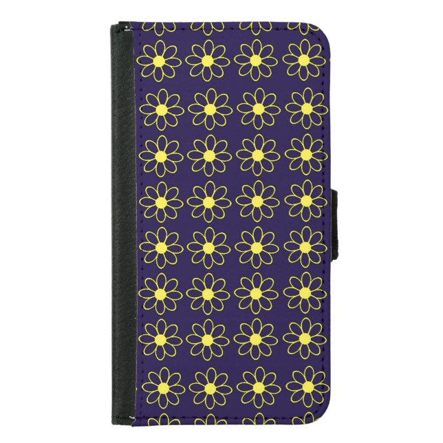 Elegant seamless pattern with Yellow Flowers Samsung Galaxy Wallet Case (Front)