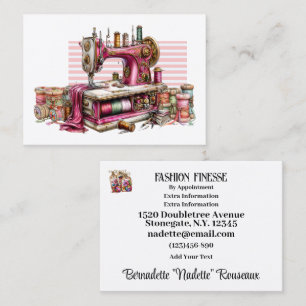 Elegant Seamstress Sewing Tailor Business Card