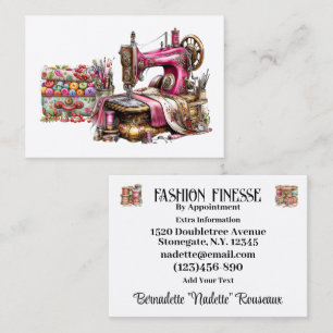 Elegant Seamstress Sewing Tailor Business Card