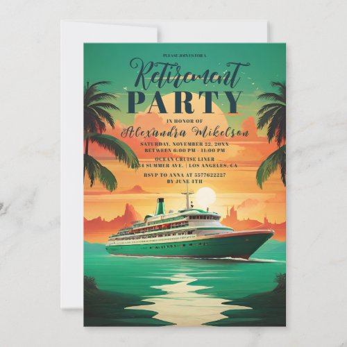  Elegant Seascape Beach Cruise Palm Retirement   Invitation