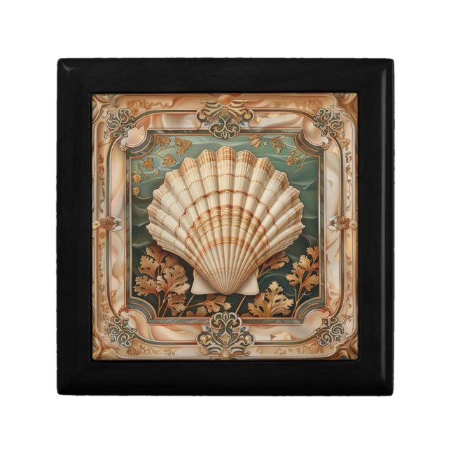 Elegant Seashell Art Nouveau Decorative Gift Box (Front)