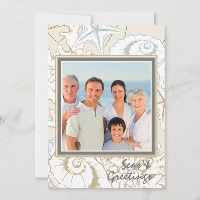 Elegant Seashell Beach Marine Personalized Photo (Front)