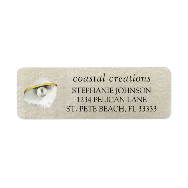 Pearlized Address Label Elegant Seashell Iridescent Pearl Return Address Label | Zazzle