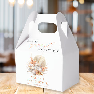 Elegant Seashell Pearl Baby Shower Favor Boxes