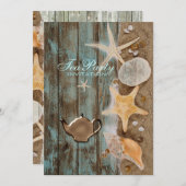 elegant seashells beach bridal shower tea party invitation (Front/Back)