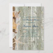 elegant seashells beach bridal shower tea party invitation (Back)