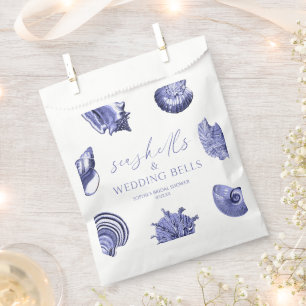 Elegant Seashells & Wedding Bells Bridal Shower  Favor Bag
