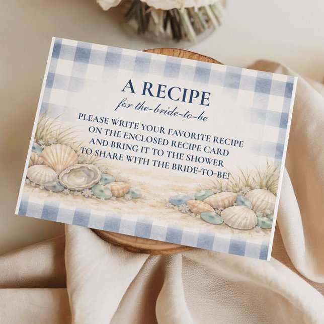 Elegant Seaside Shell Bridal Shower Enclosure Card (Creator Uploaded)