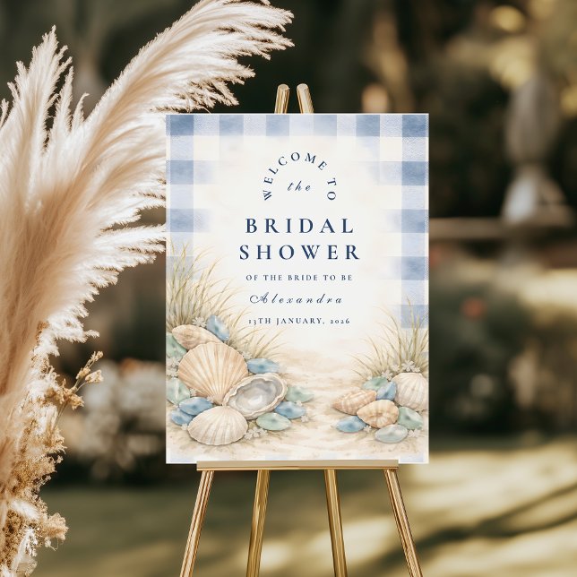 Elegant Seaside Shell Bridal Shower Foam Board (Creator Uploaded)