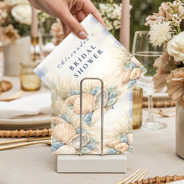 Elegant Seaside Shell Bridal Shower Napkins (Creator Uploaded)
