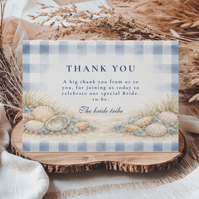 Elegant Seaside Shell Bridal Shower Thank You Card (Creator Uploaded)