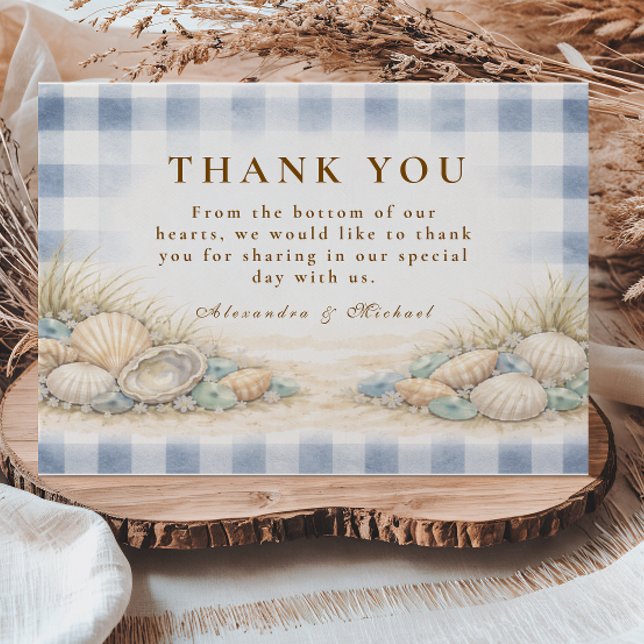 Elegant Seaside Shell Wedding Thank You Card (Creator Uploaded)