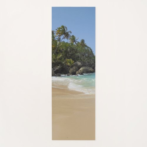 Elegant Seaside Waves Sand Palms Sky Template Yoga Mat