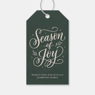 Elegant Season of Joy Corporate Holiday Gift Tags