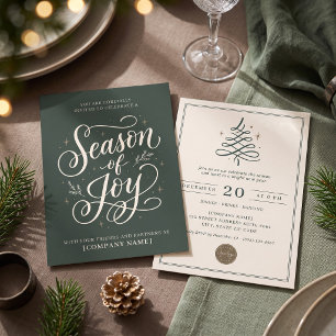 Elegant Season of Joy Corporate Holiday Invitation