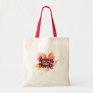 Elegant Season of Thanks on colorful Leaf Fall  Tote Bag