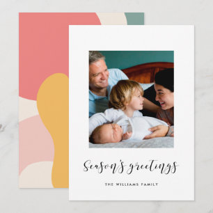 Elegant Season's greetings Family Photo Holiday Card