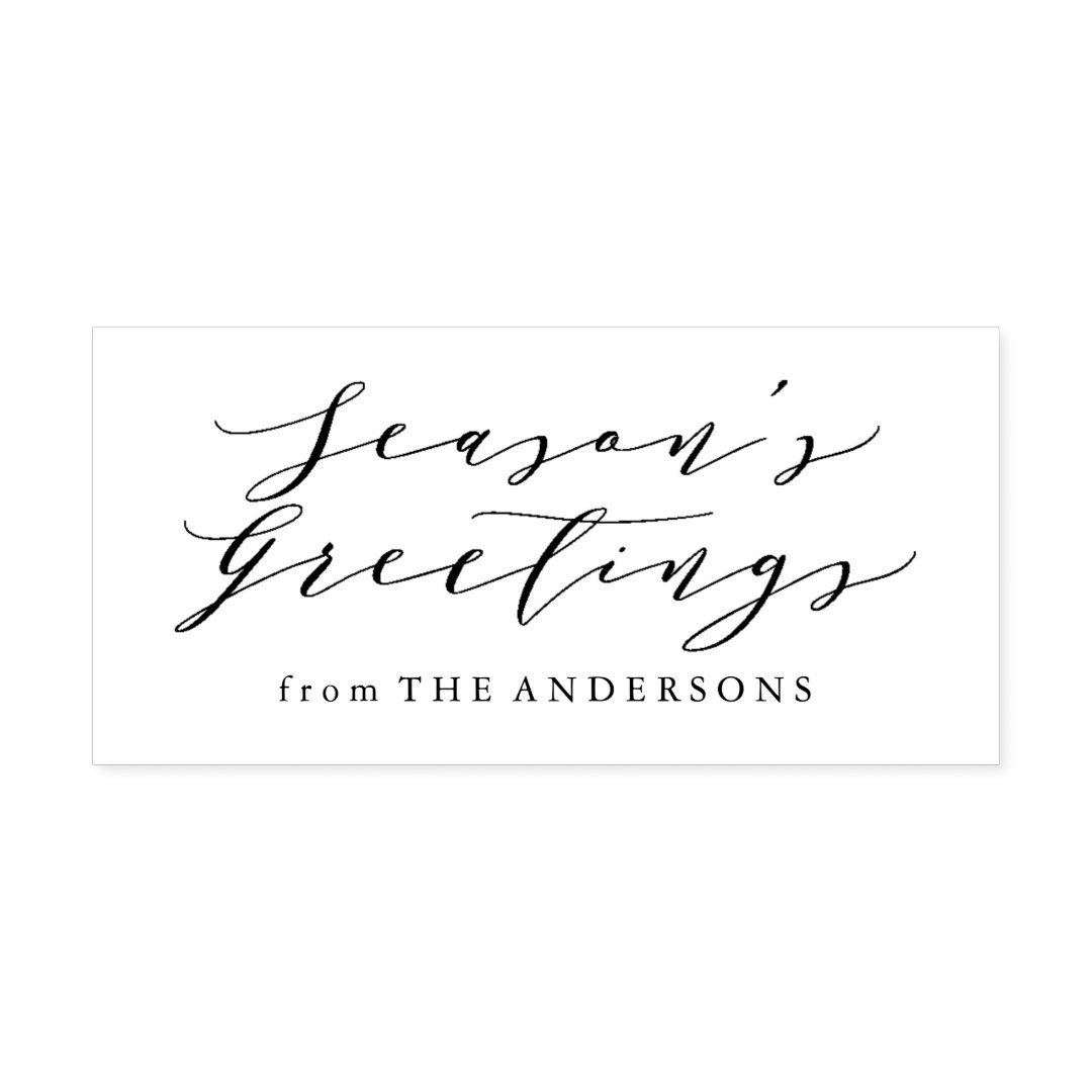 Elegant Season's Greetings Return Address Stamp Zazzle