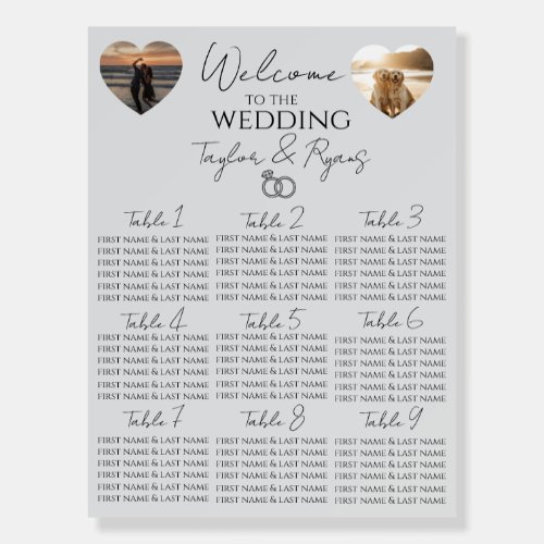 elegant seating chart foam board