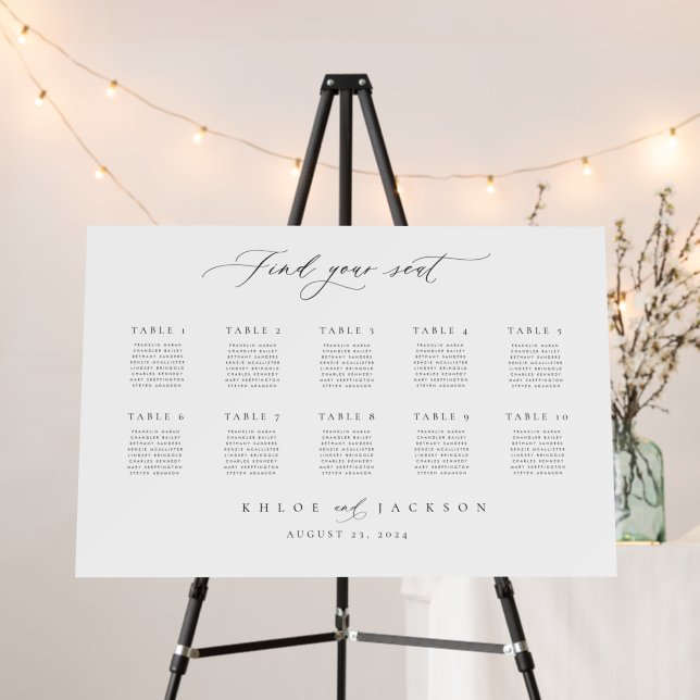 Elegant Seating Chart Sign Wedding Escort Table (In Situ (Stand))